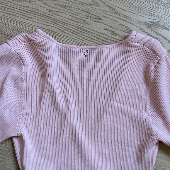Guess Light Pink Ribbed Crop Top - Picture 4 of 4